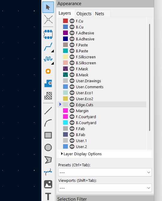 Selecting connection wires in KiCad