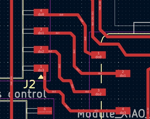 Completed schematic wiring in KiCad