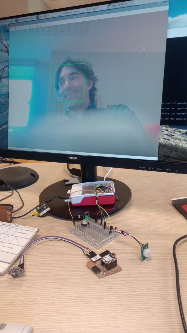 Raspberry Pi running face detection and PIR input