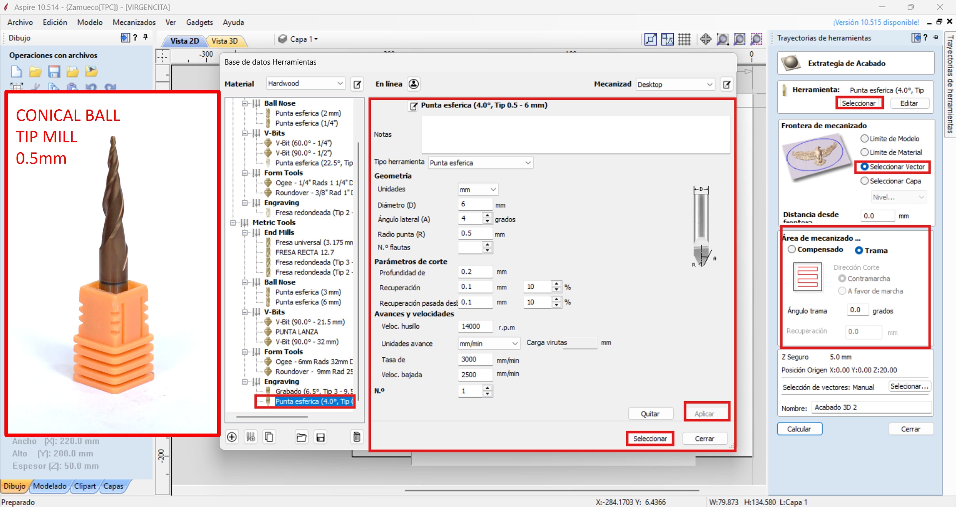 Finishing parameters