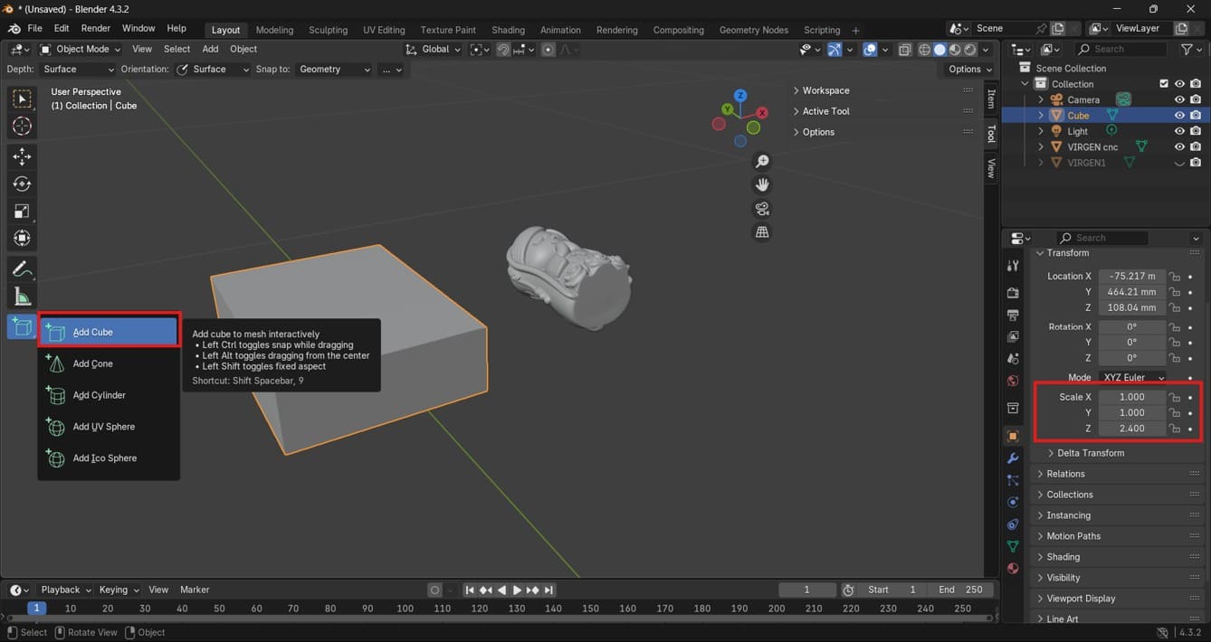Material block