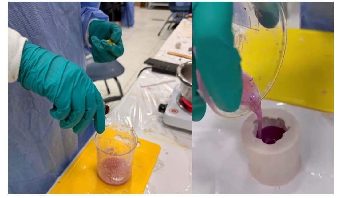 Pouring glycerin base