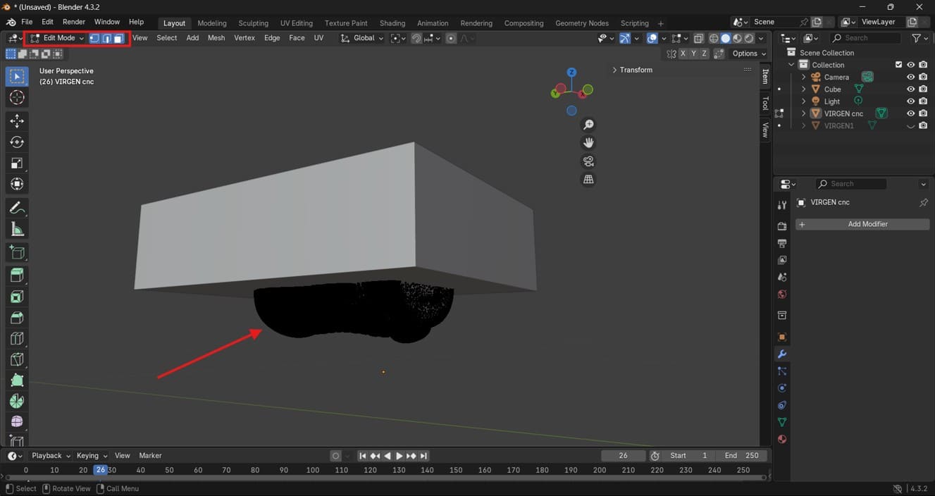 Delete excess geometry