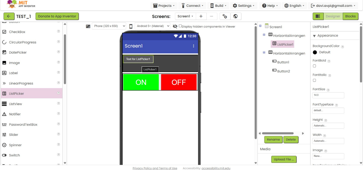 ListPicker block