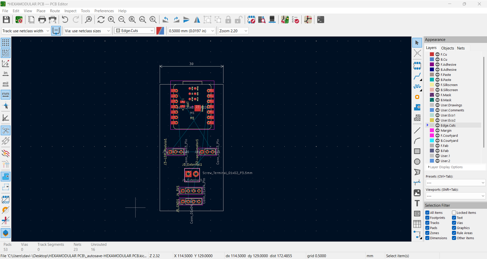 Board outline step 2