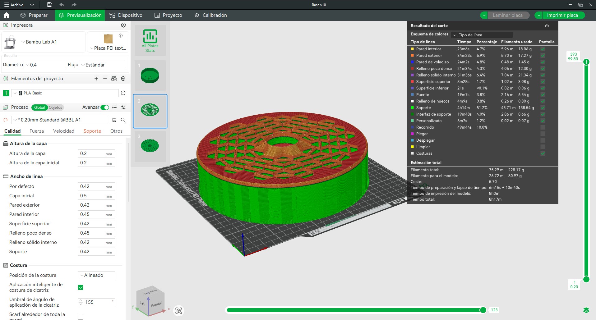Upper structural platform slicing configuration