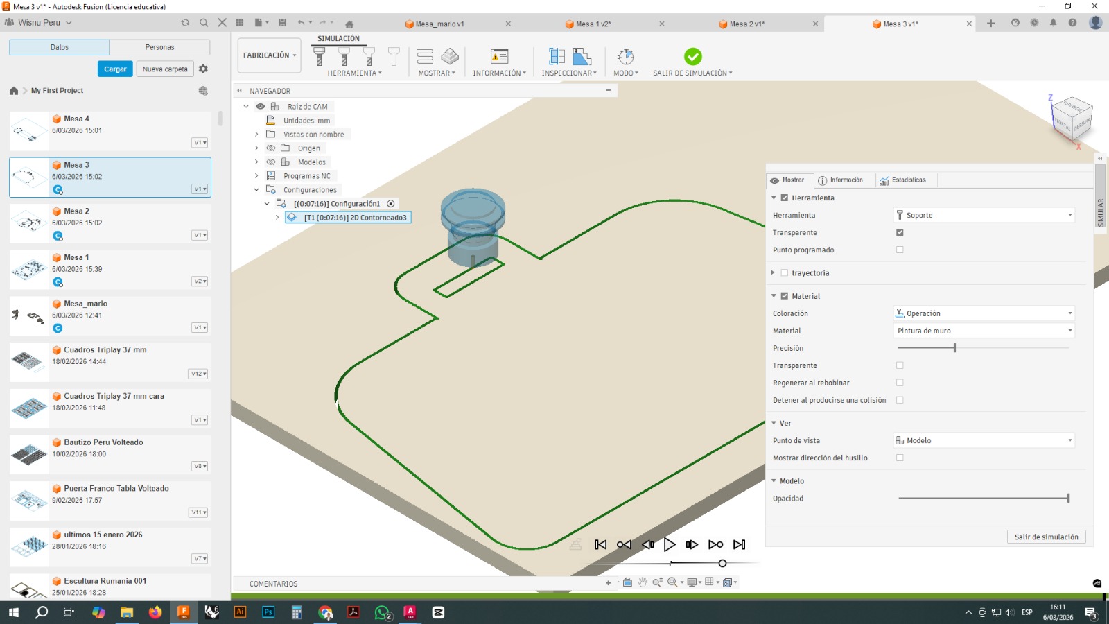 Machining simulation in Fusion 360