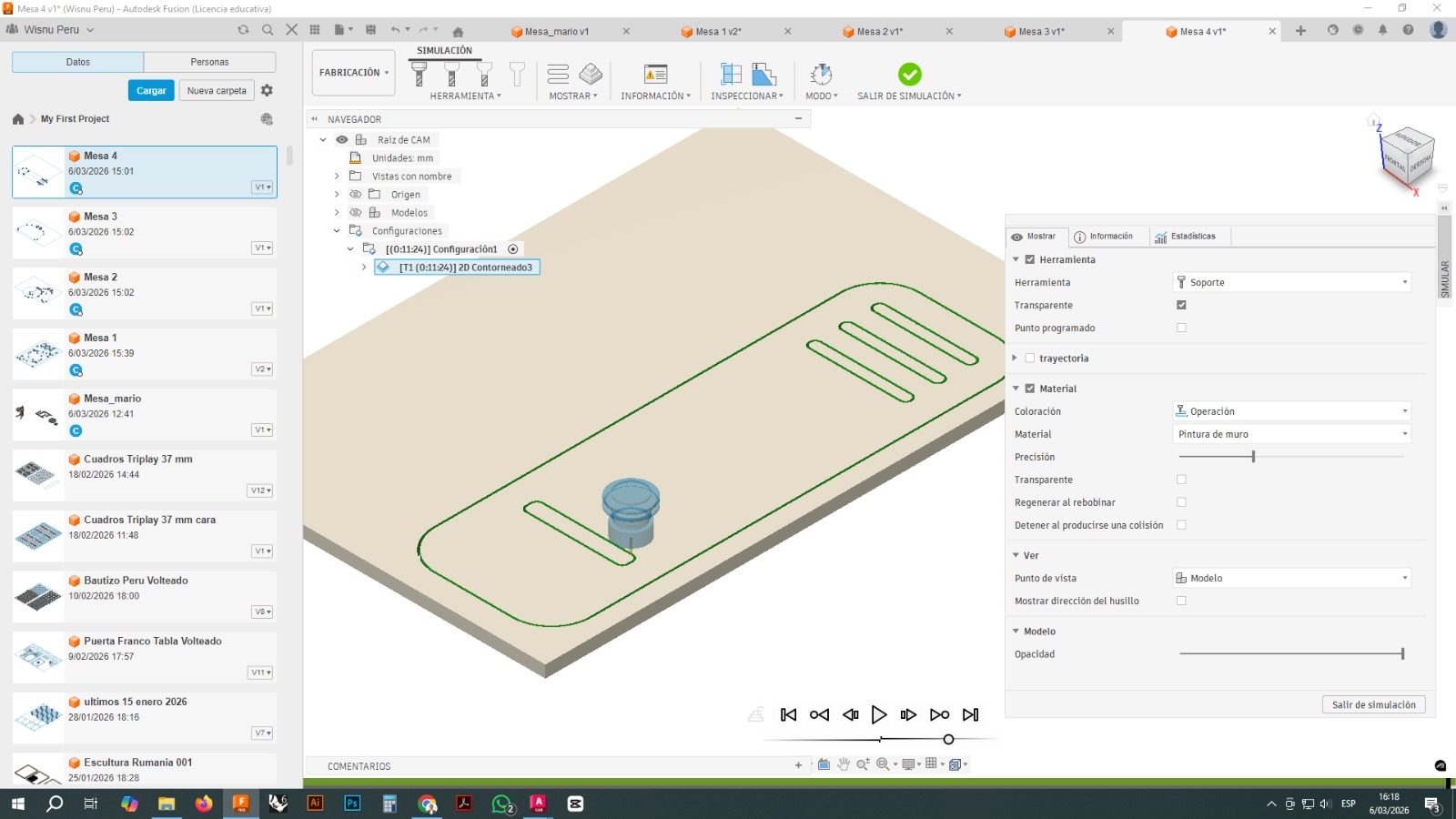 Machining simulation in Fusion 360