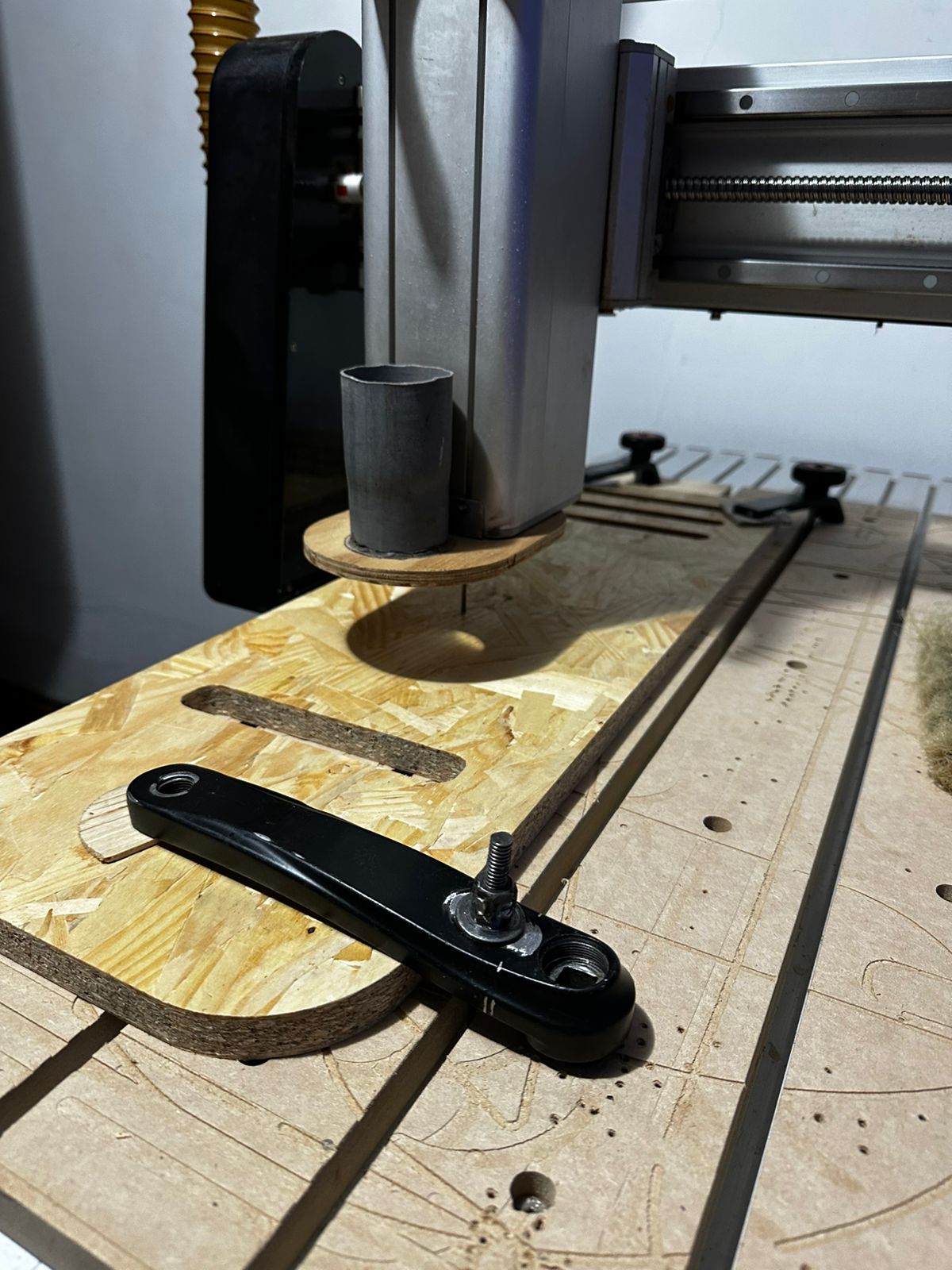 Assembled side table after CNC cutting