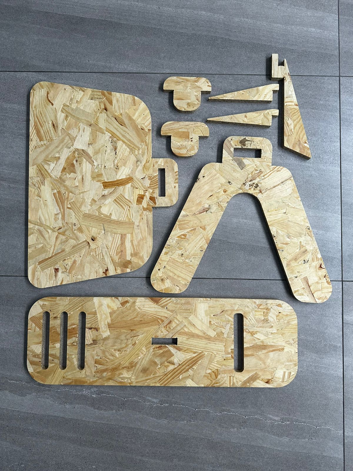 Assembled side table after CNC cutting