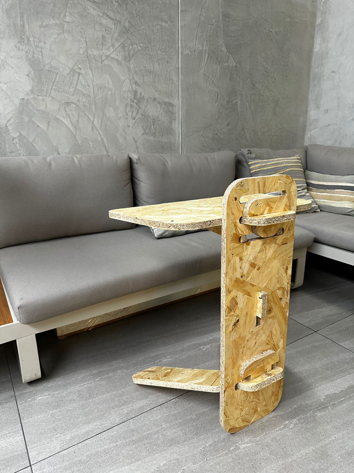 Assembled side table after CNC cutting