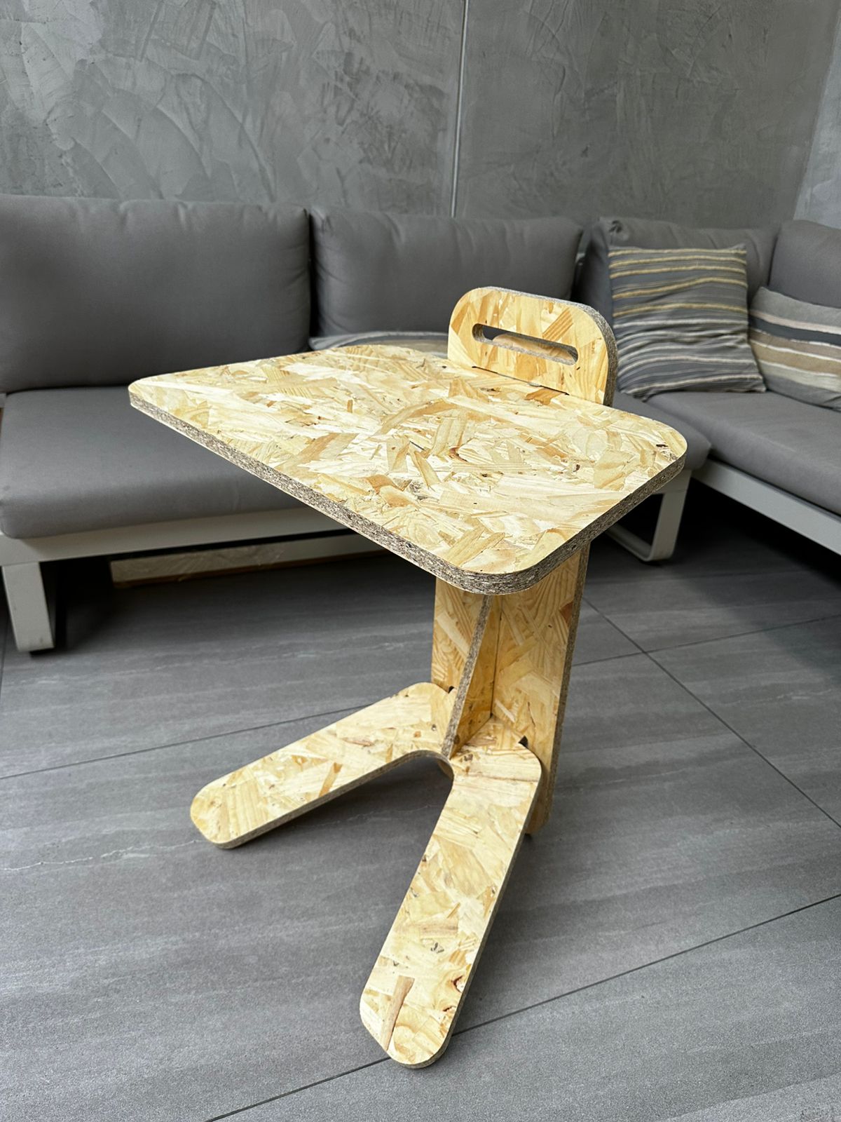 Assembled side table after CNC cutting