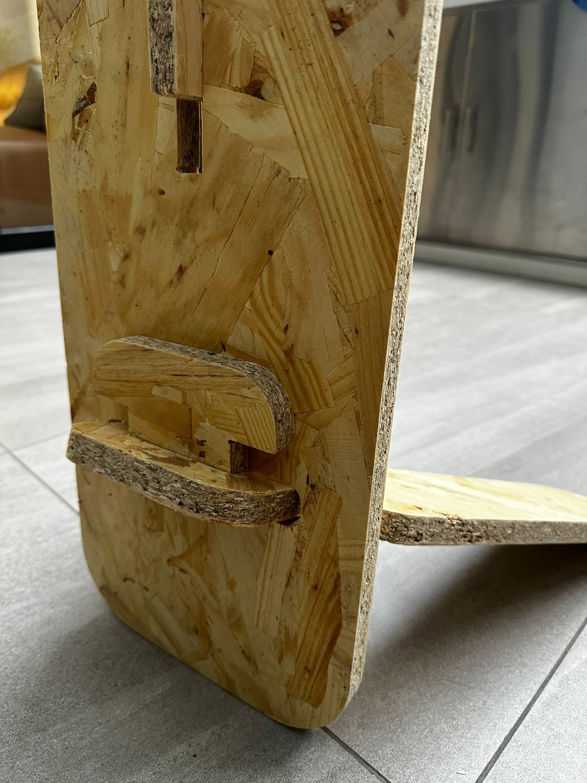 Assembled side table after CNC cutting