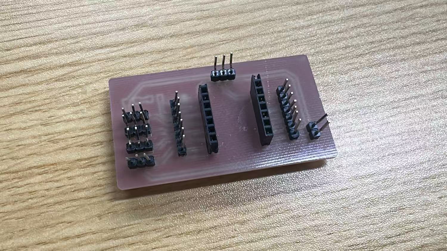 Soldered first version PCB