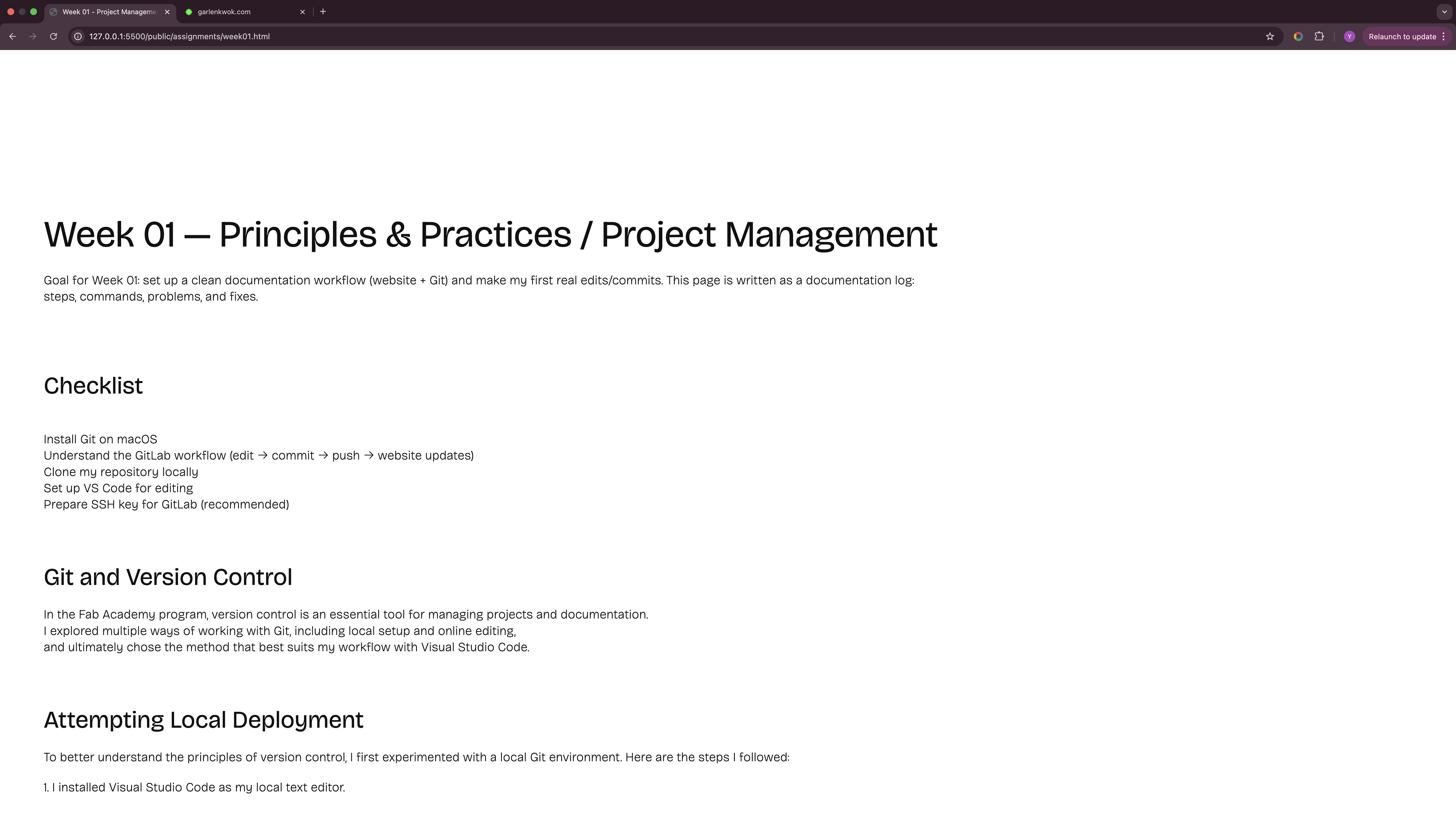 Local preview using Live Server