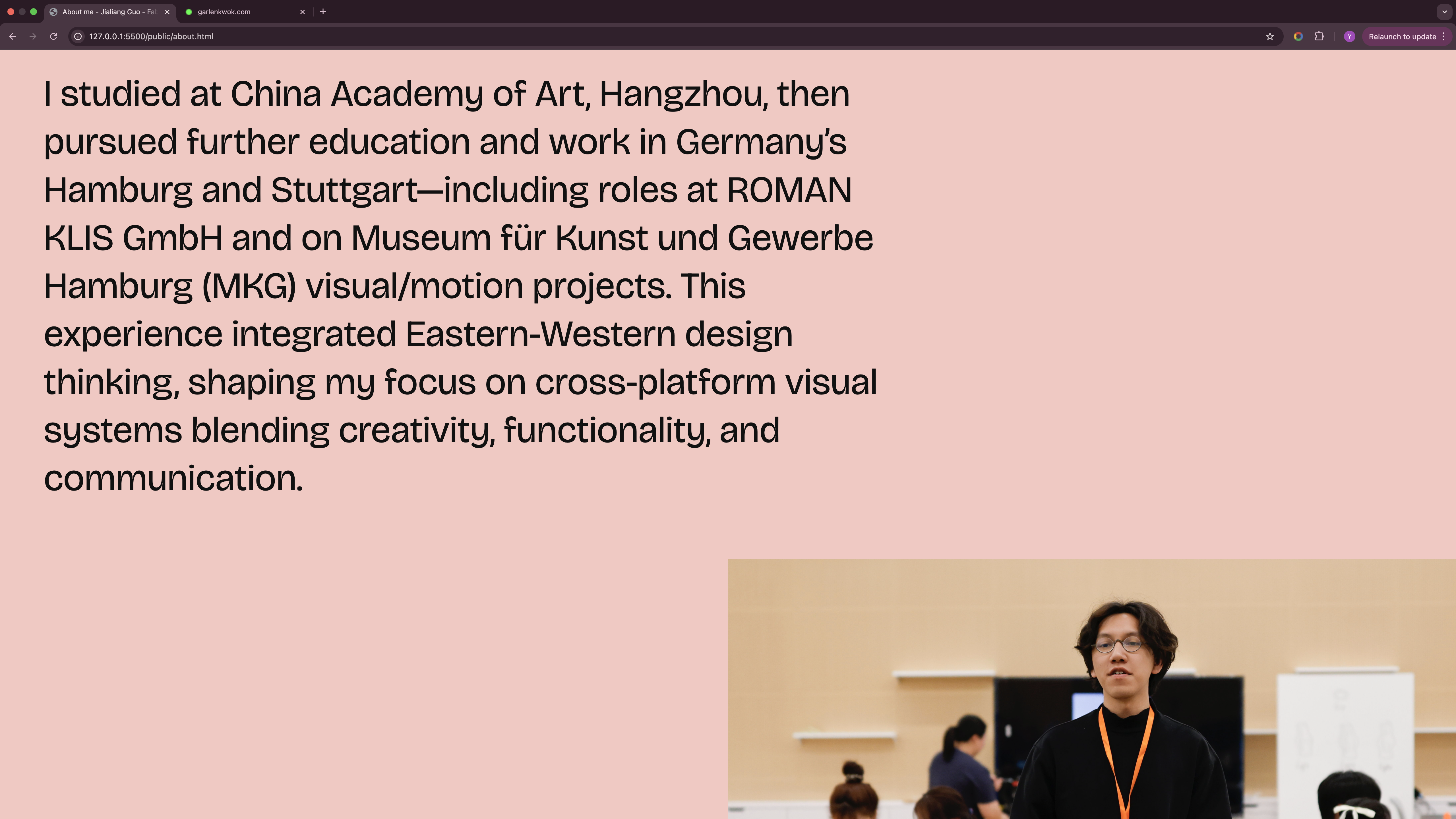 About page layout experiment