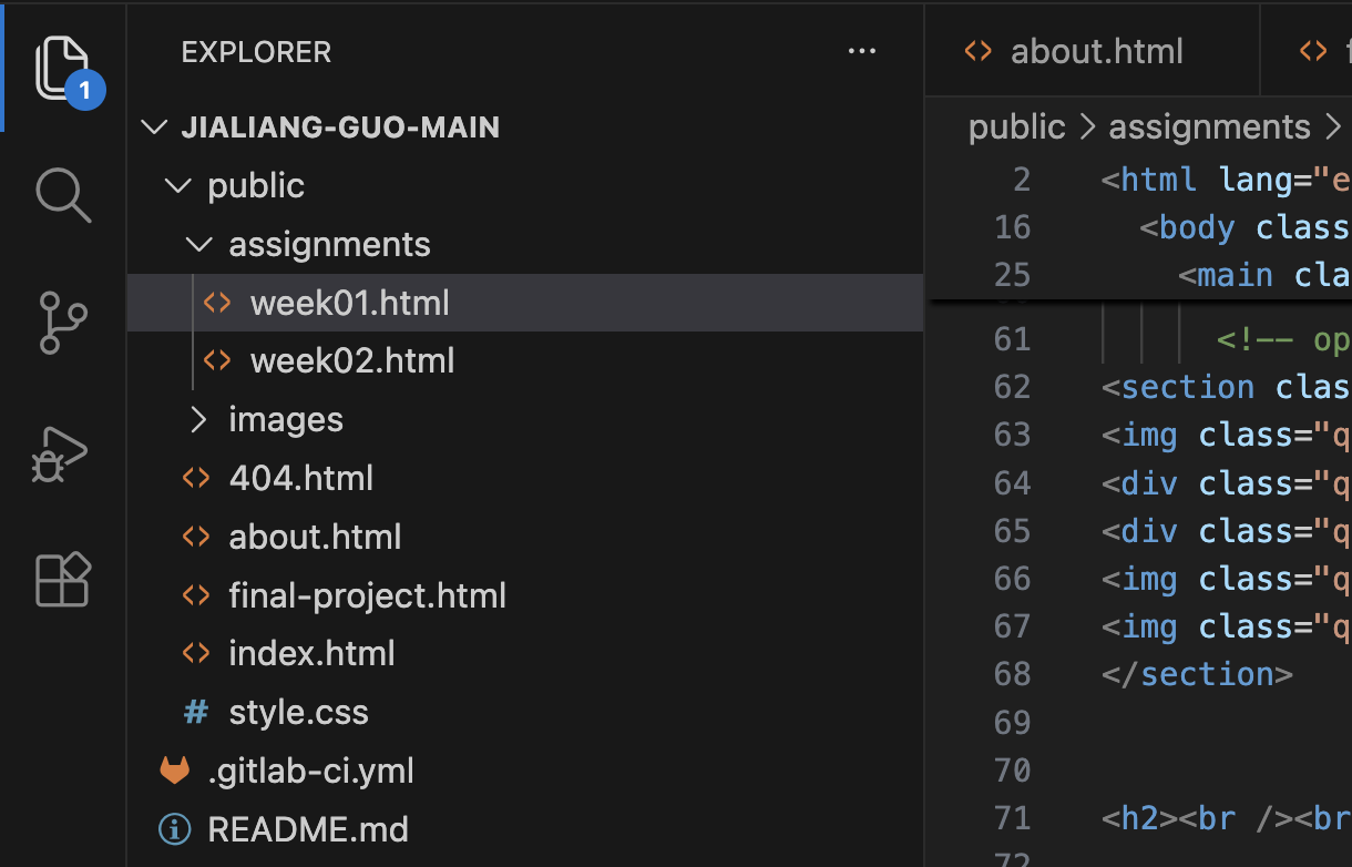 VS Code folder structure
