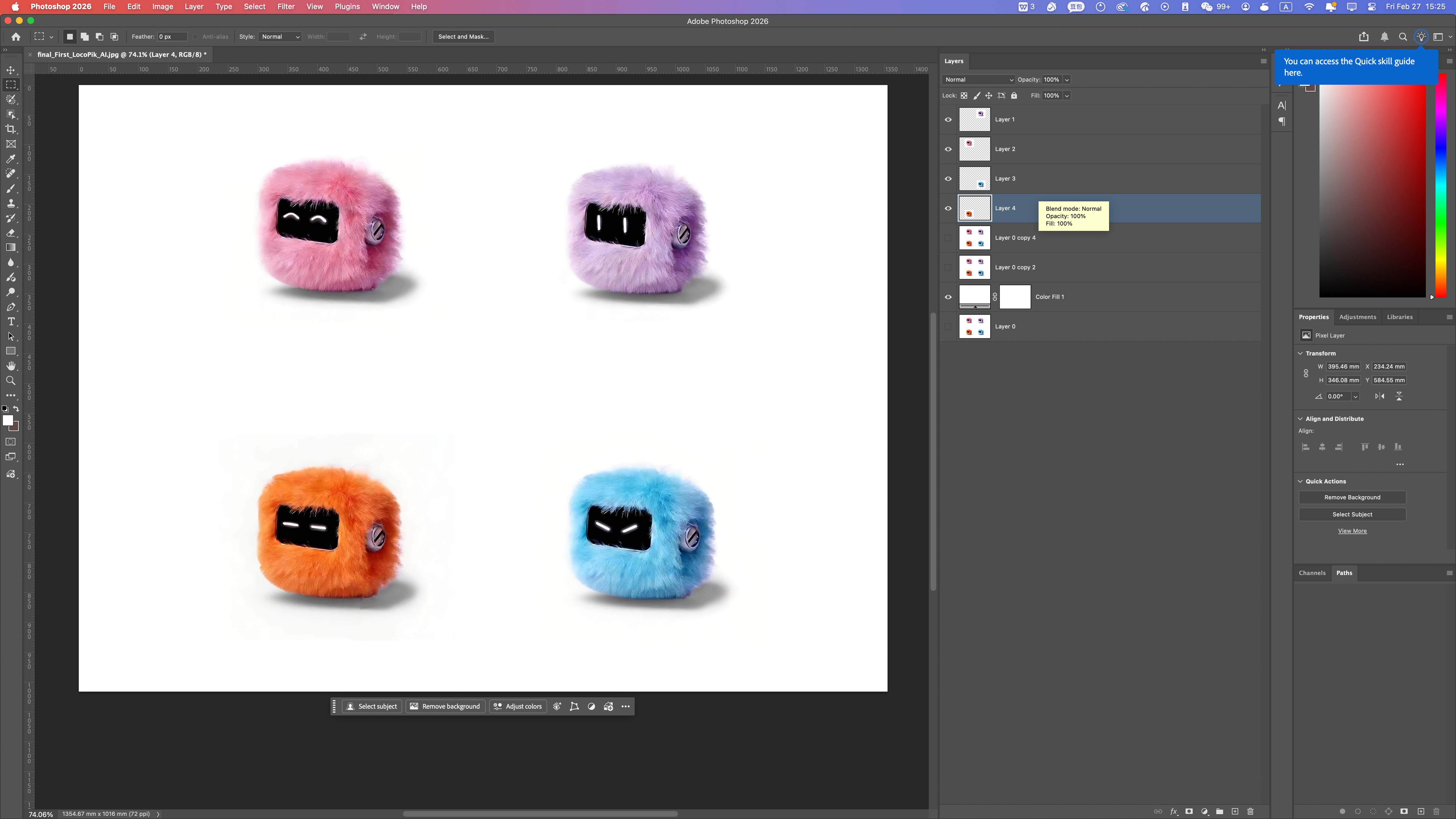 Layer management in Photoshop