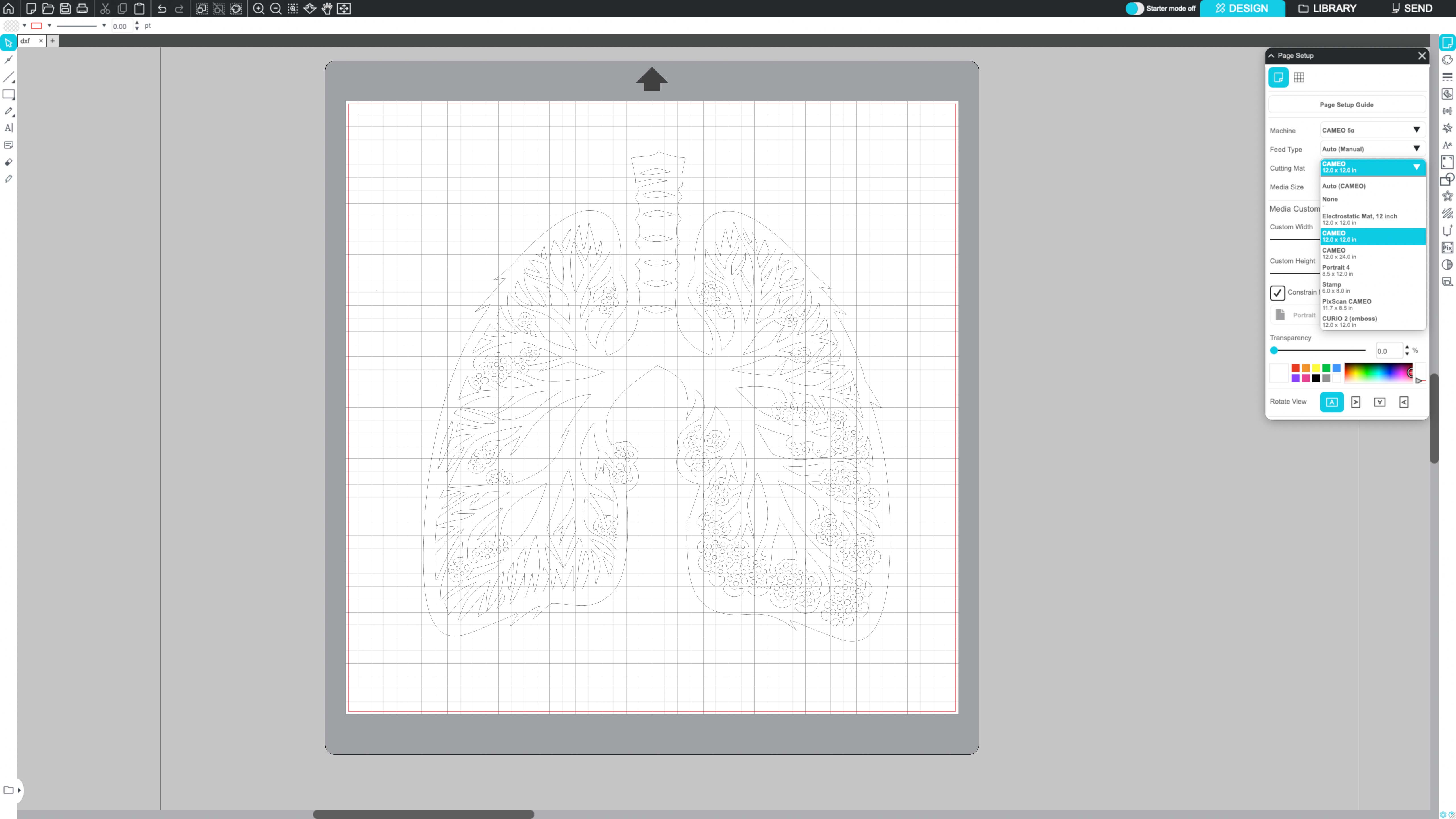 Preparing the cutting settings