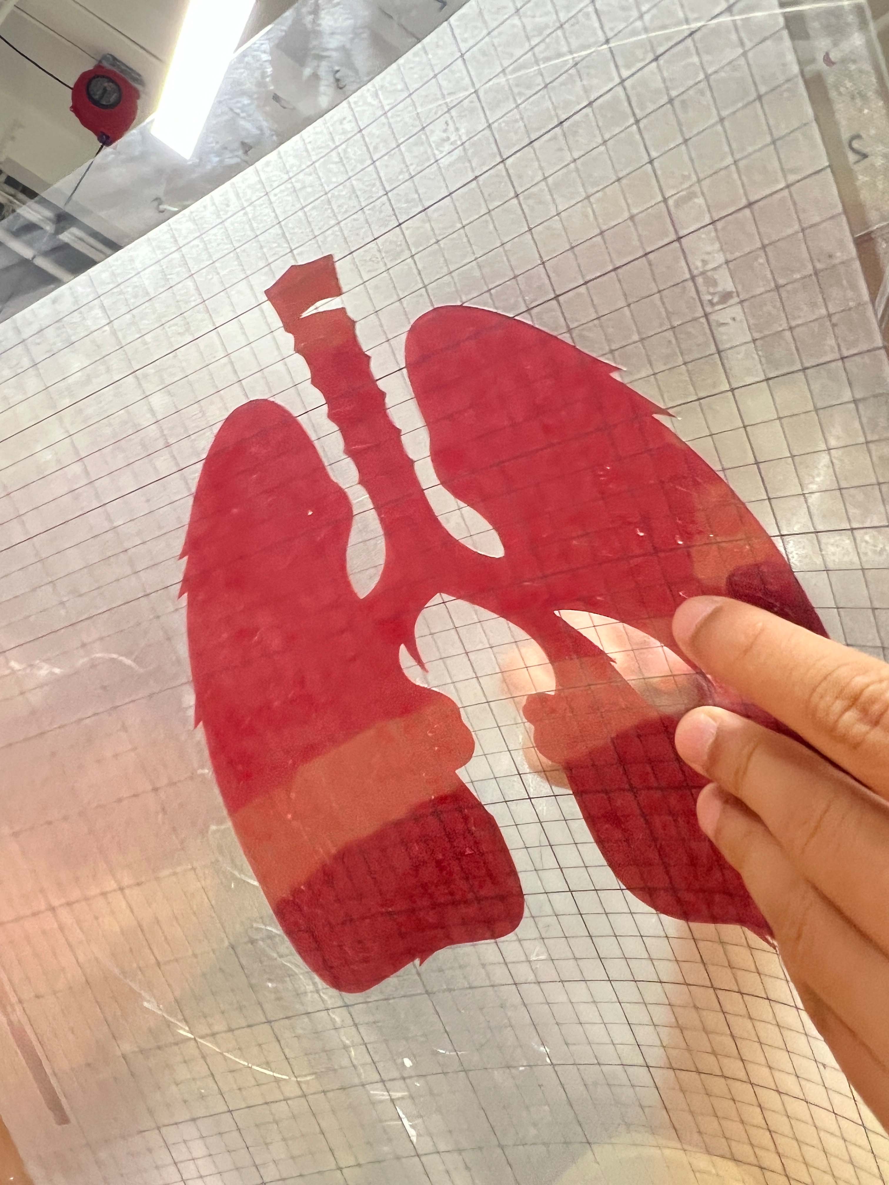 Vinyl sheet on the cutting mat