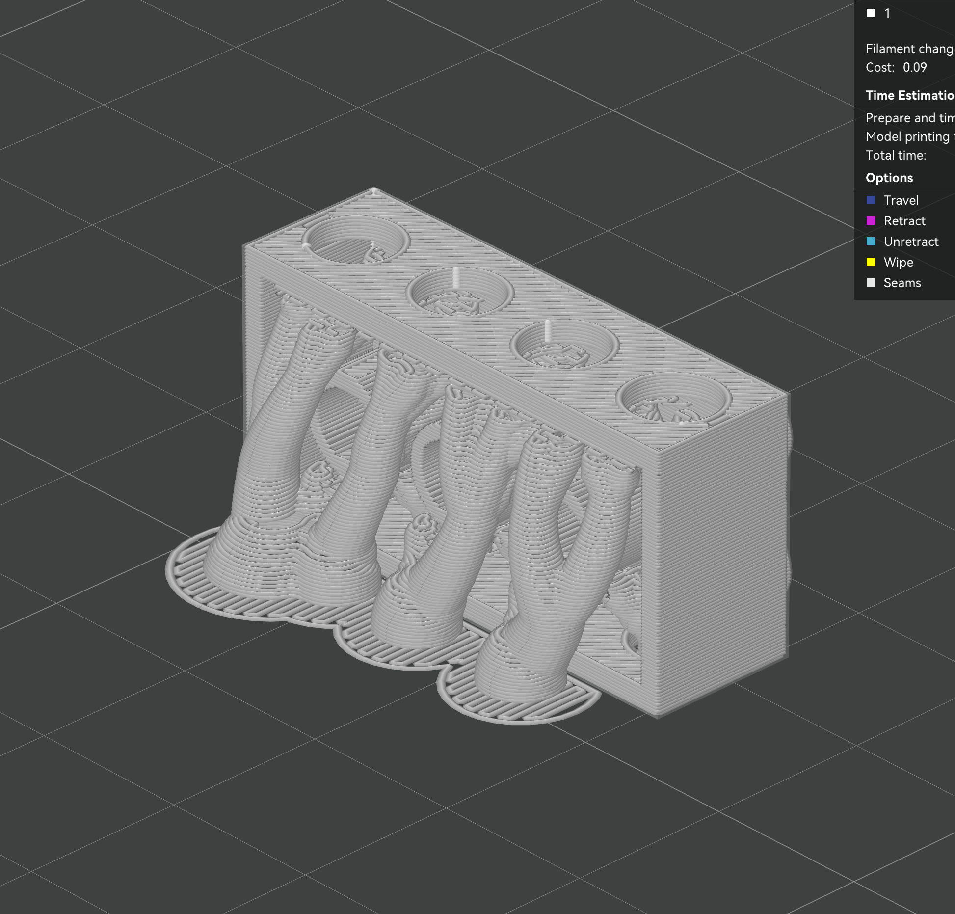 Chosen side-printing direction with tree support