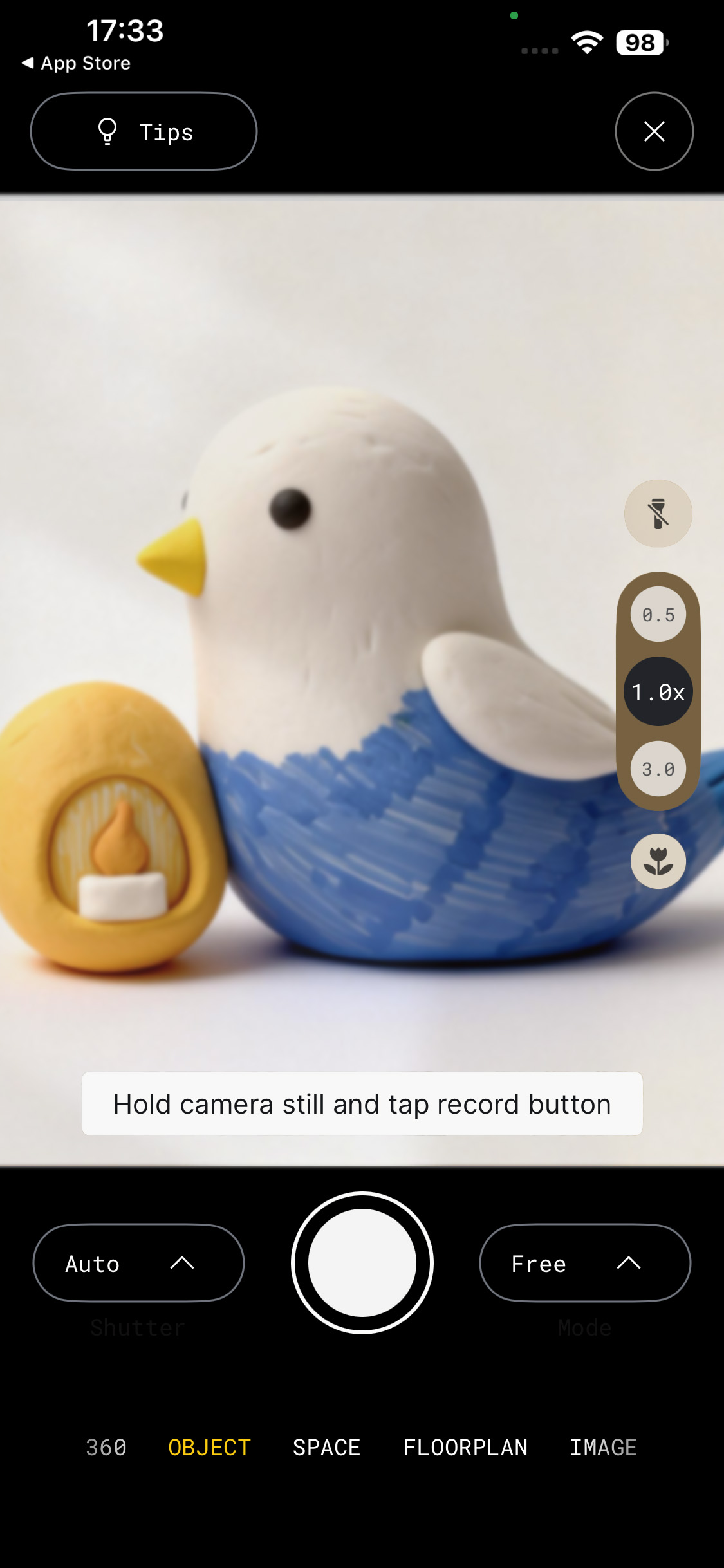 Polycam object capture interface