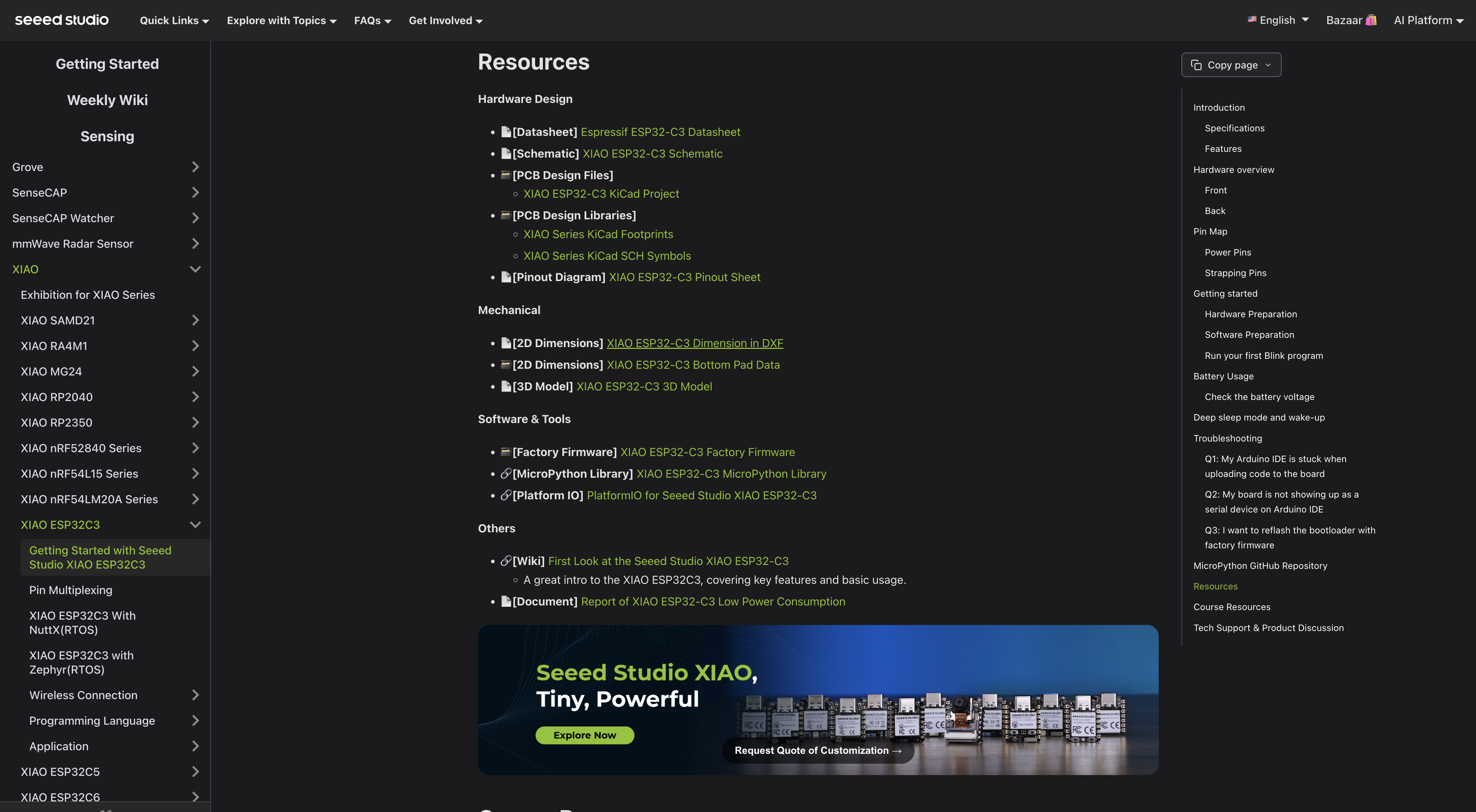 Seeed XIAO ESP32C3 resources