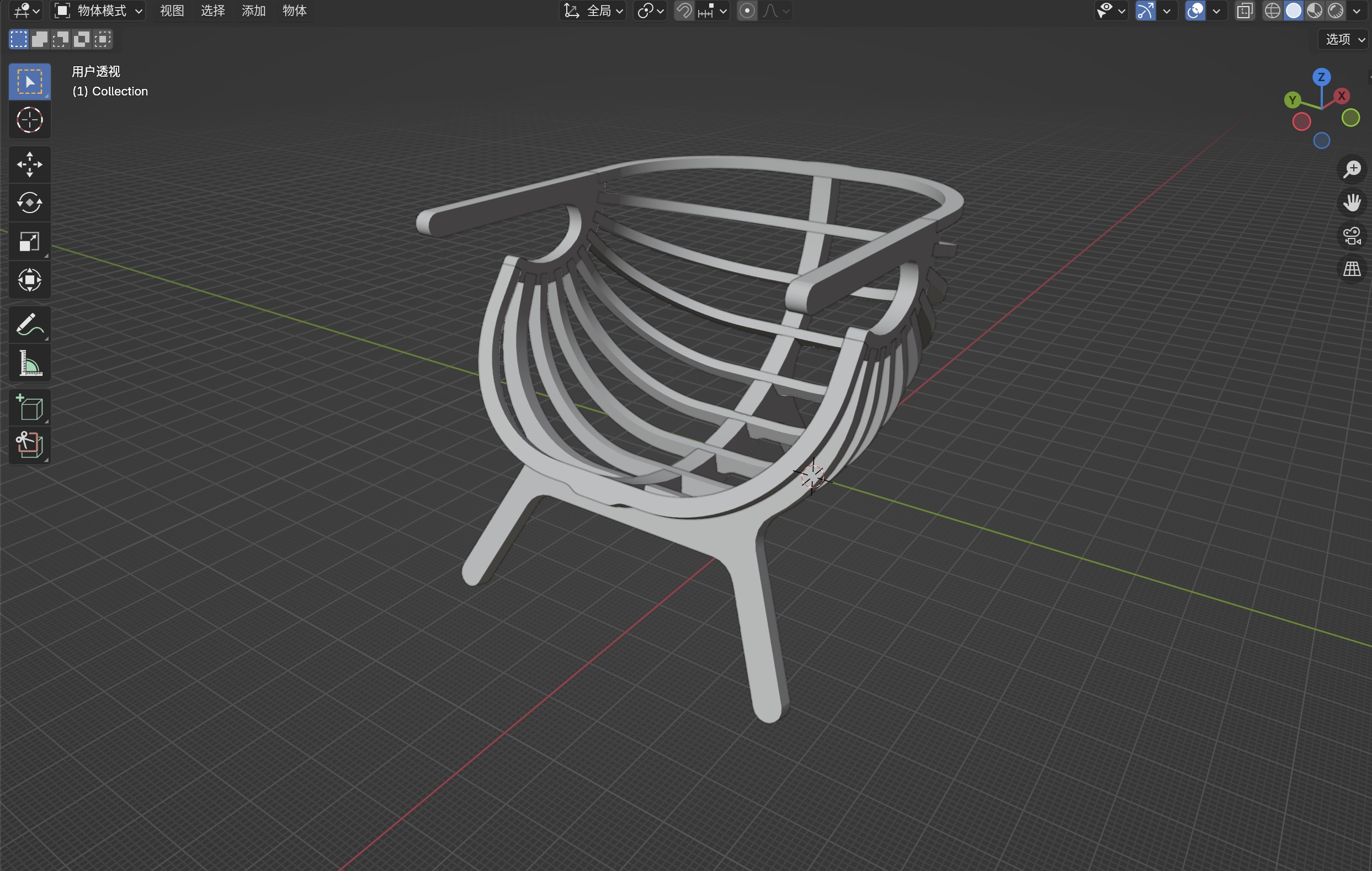 Blender model of the chair design