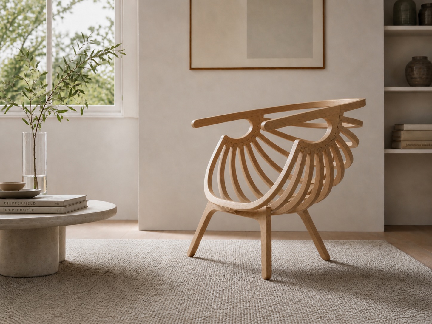 Lifestyle rendering of the chair in an interior