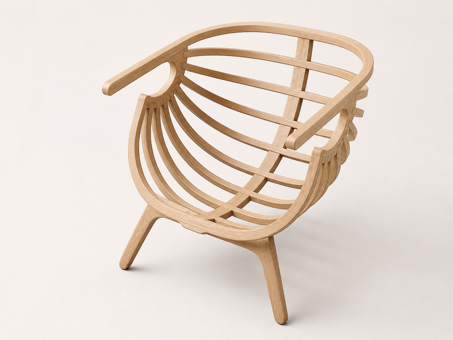 Studio product rendering of the chair