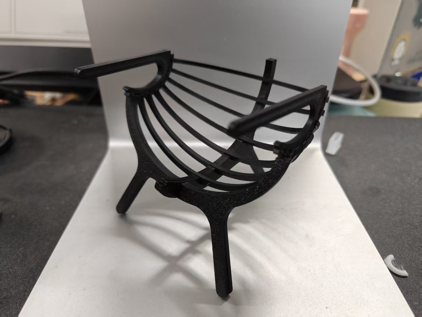 Small 3D printed sample of the chair