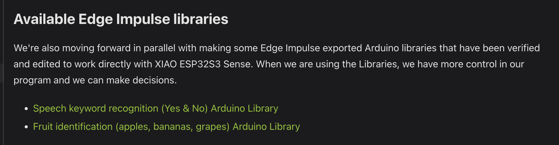 Fruit identification Arduino library from Seeed Studio Wiki