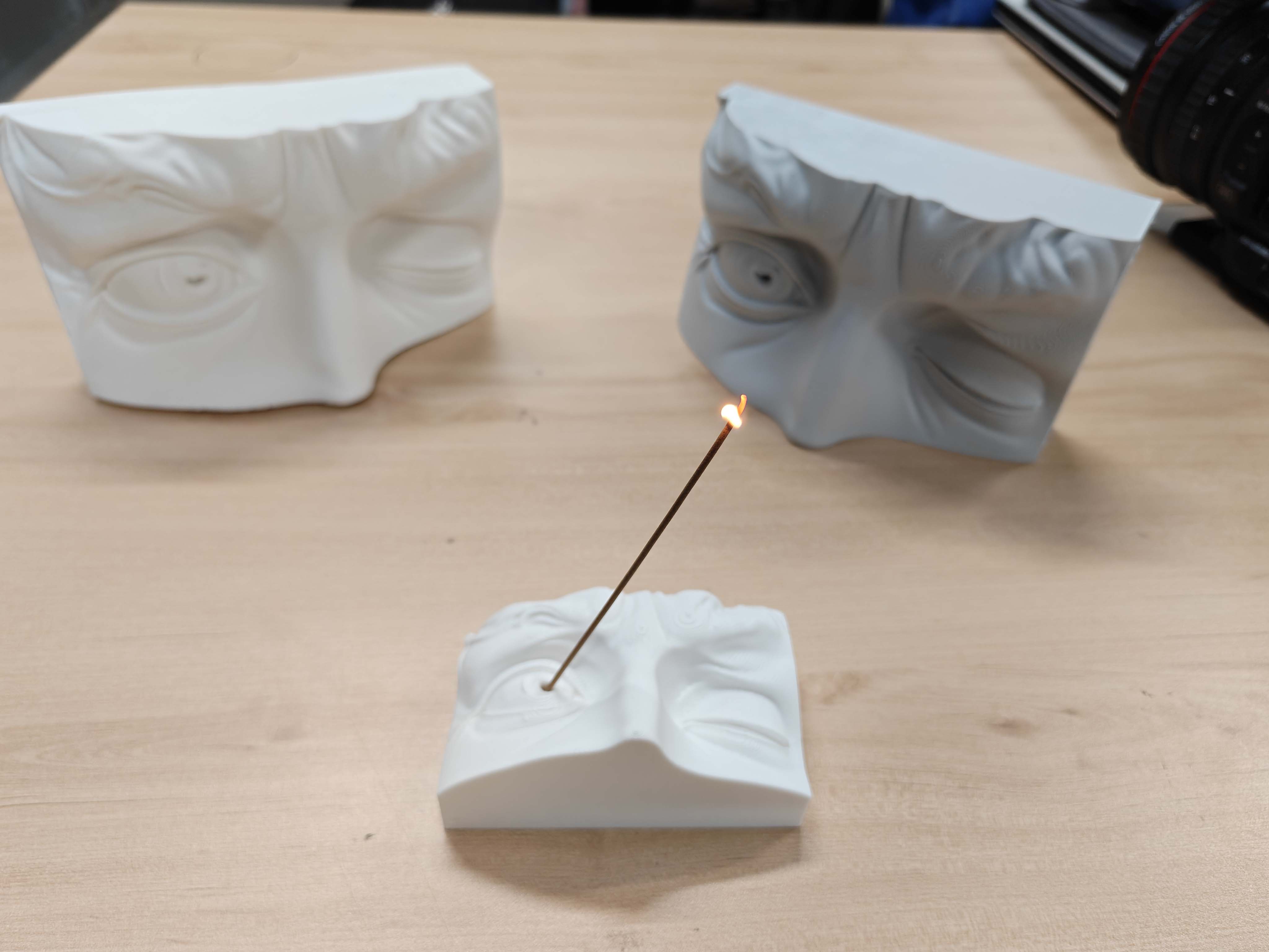 Final incense holder with incense inserted