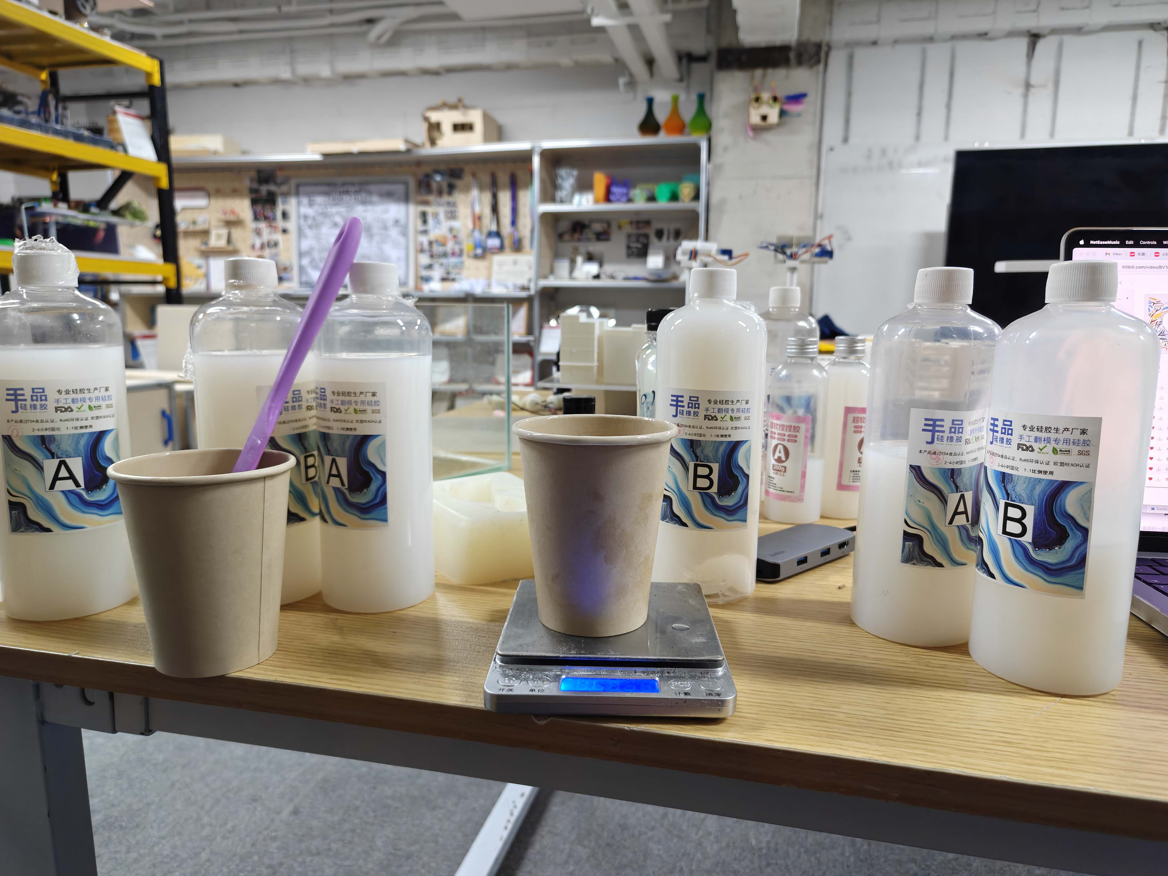 Group test of different silicone ratios