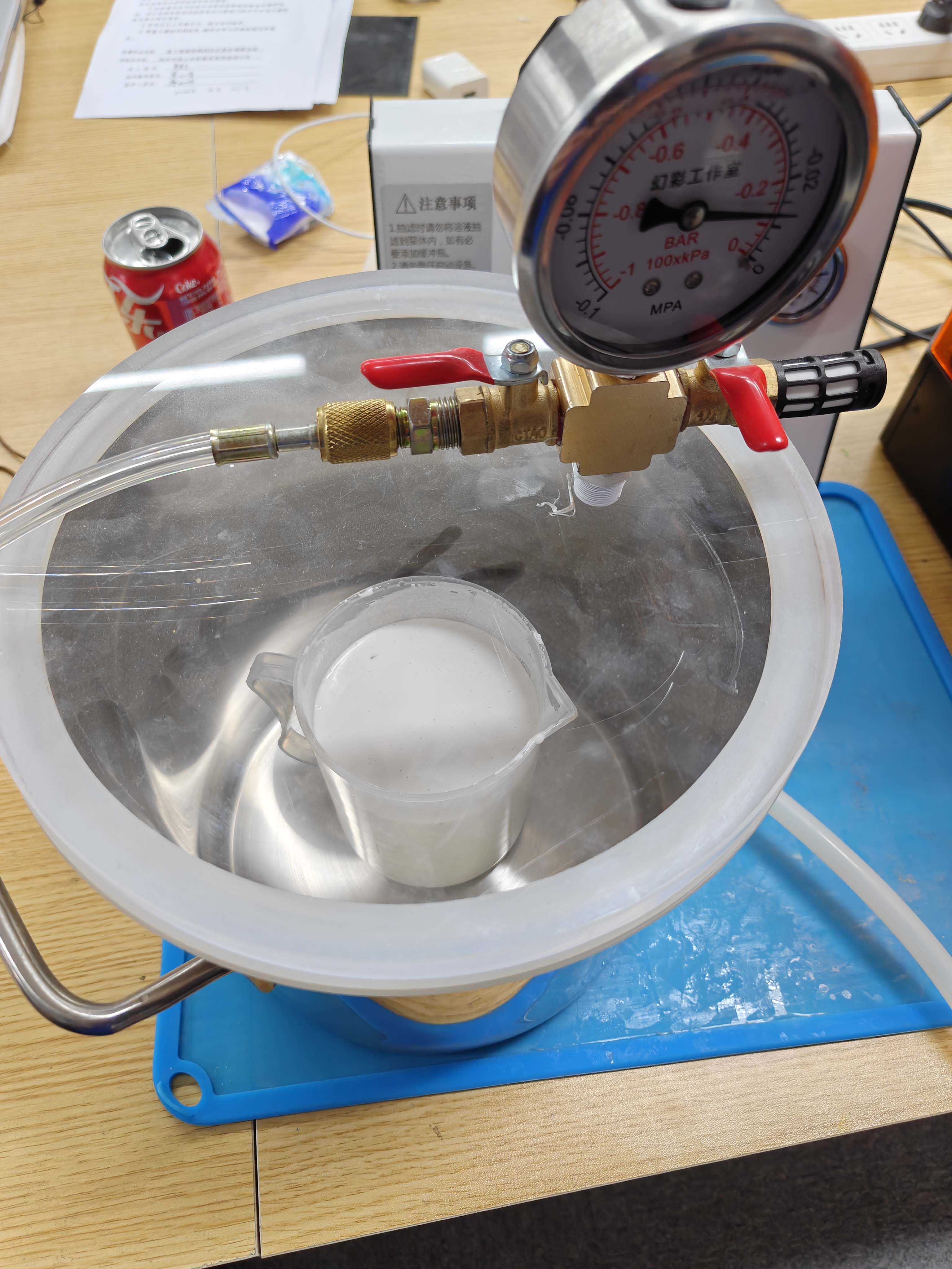 Vacuum degassing silicone