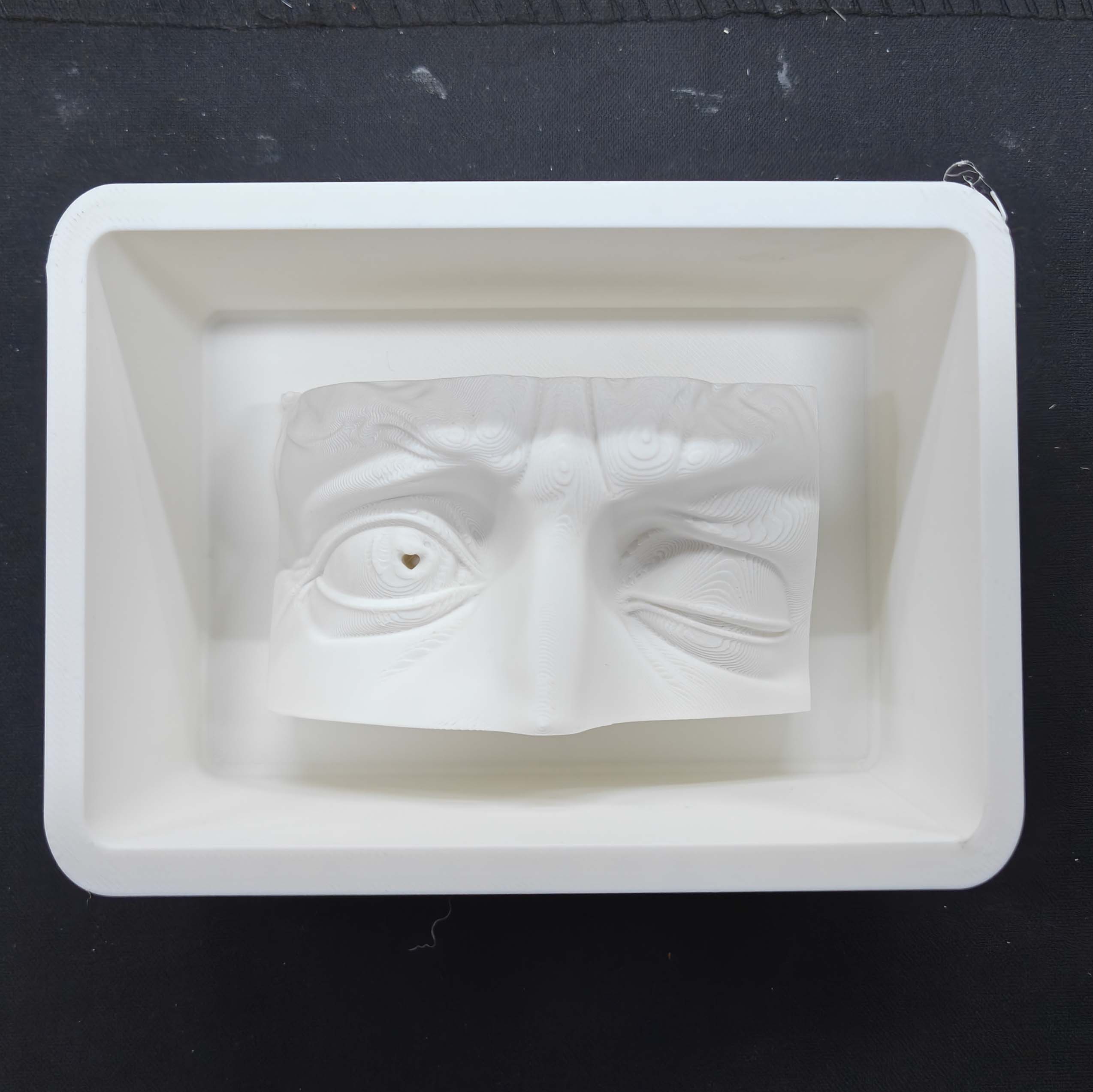Master model placed inside the mold box