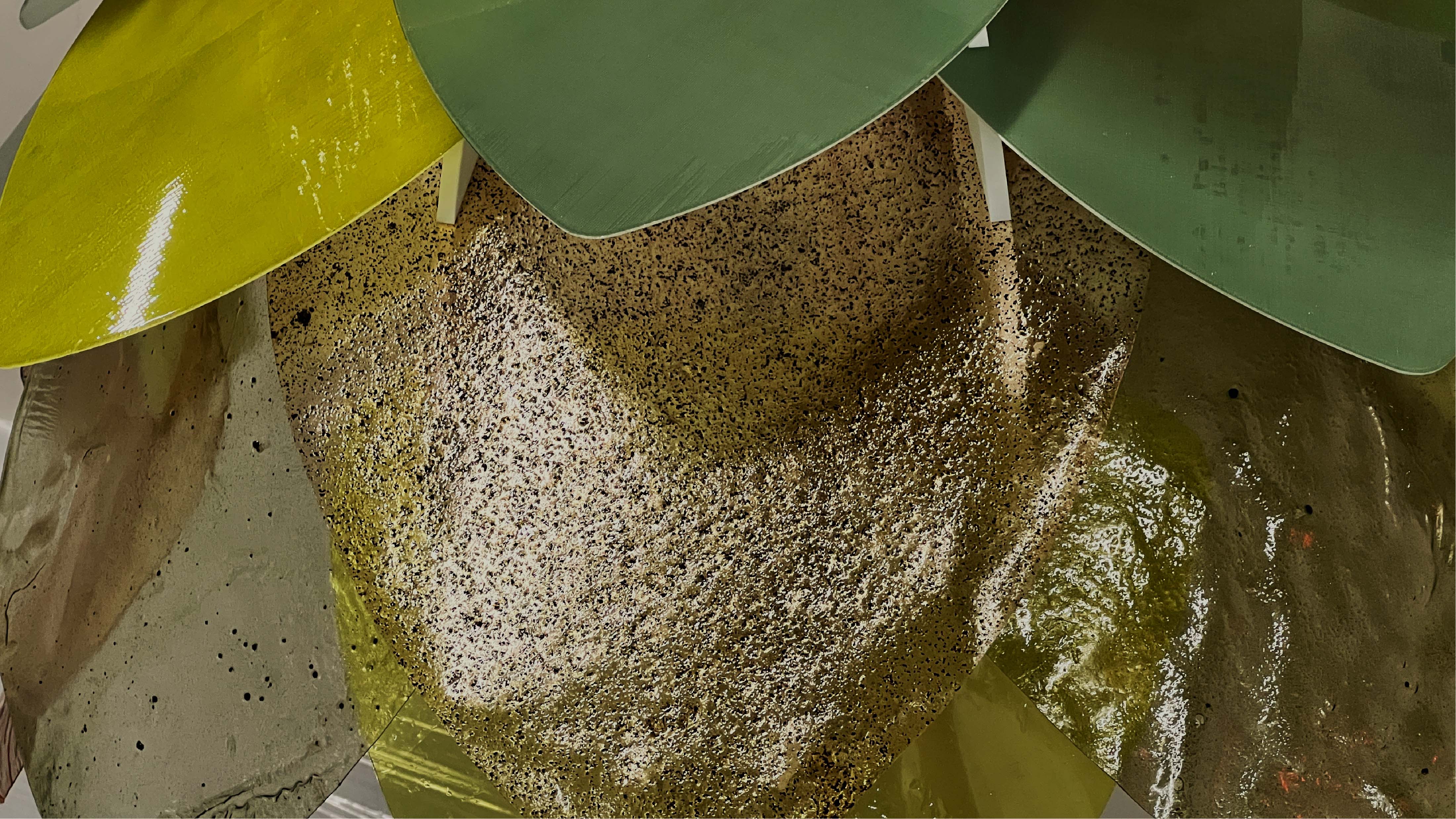 Final group of bio-material sheets with coffee ground texture