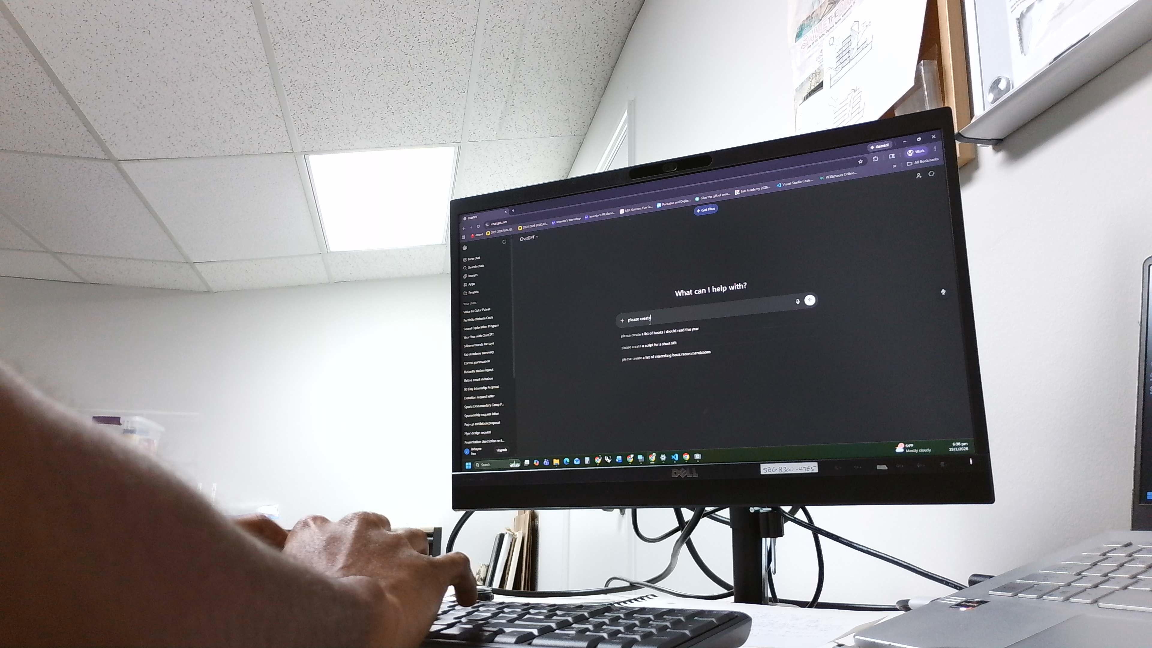 Image of me starting conversations with chatGPT