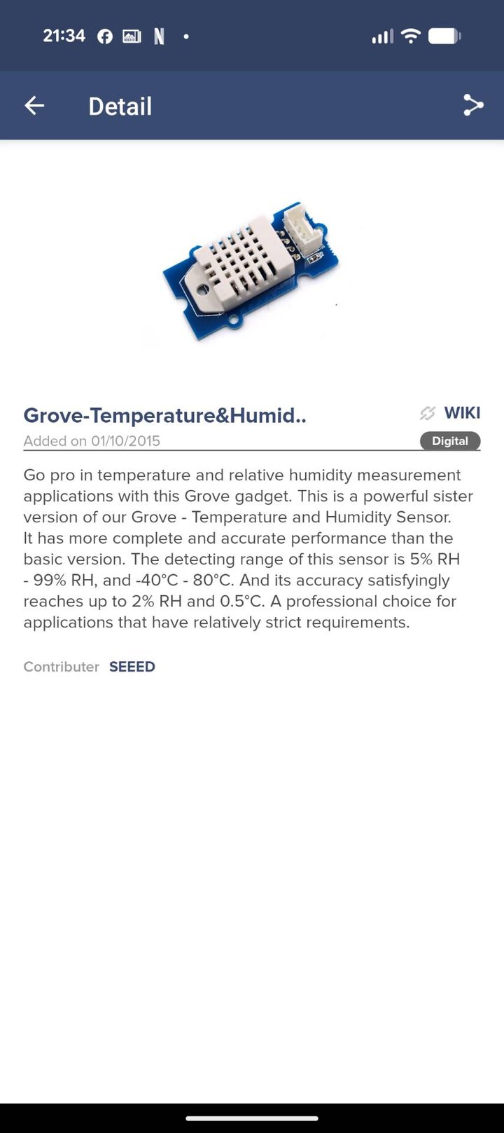Wio App - Sensor Specs