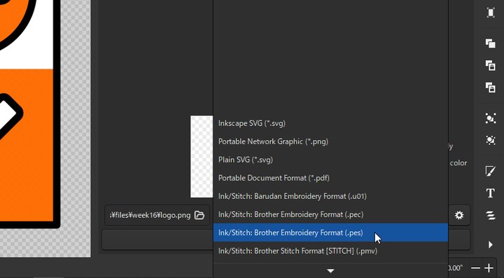 Exporting as .pes