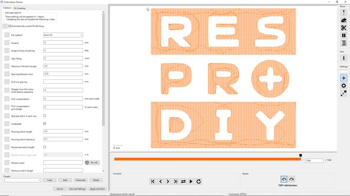 Fill layer settings