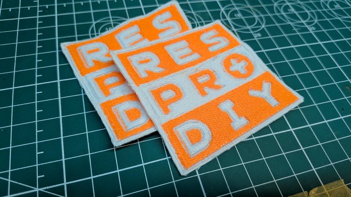 Finished YouTube logo embroidery