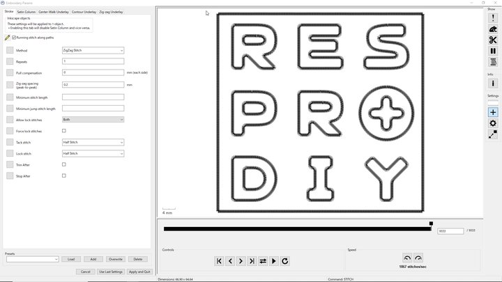 Stroke layer settings (ZigZag)