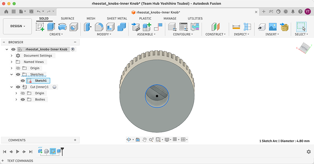Inner knob on Fusion