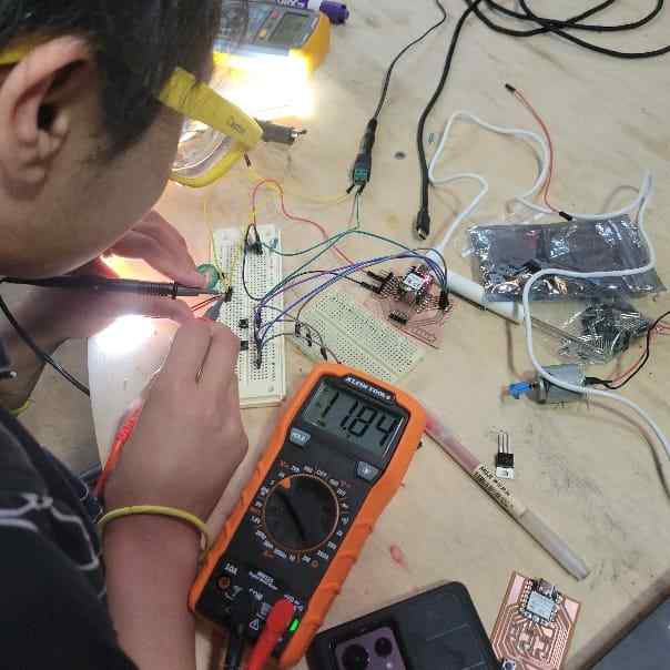 irl photo of measuring voltage