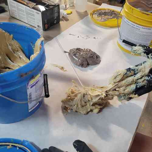 removing putty material