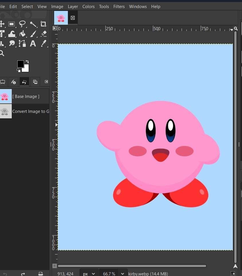 kirby on gimp color