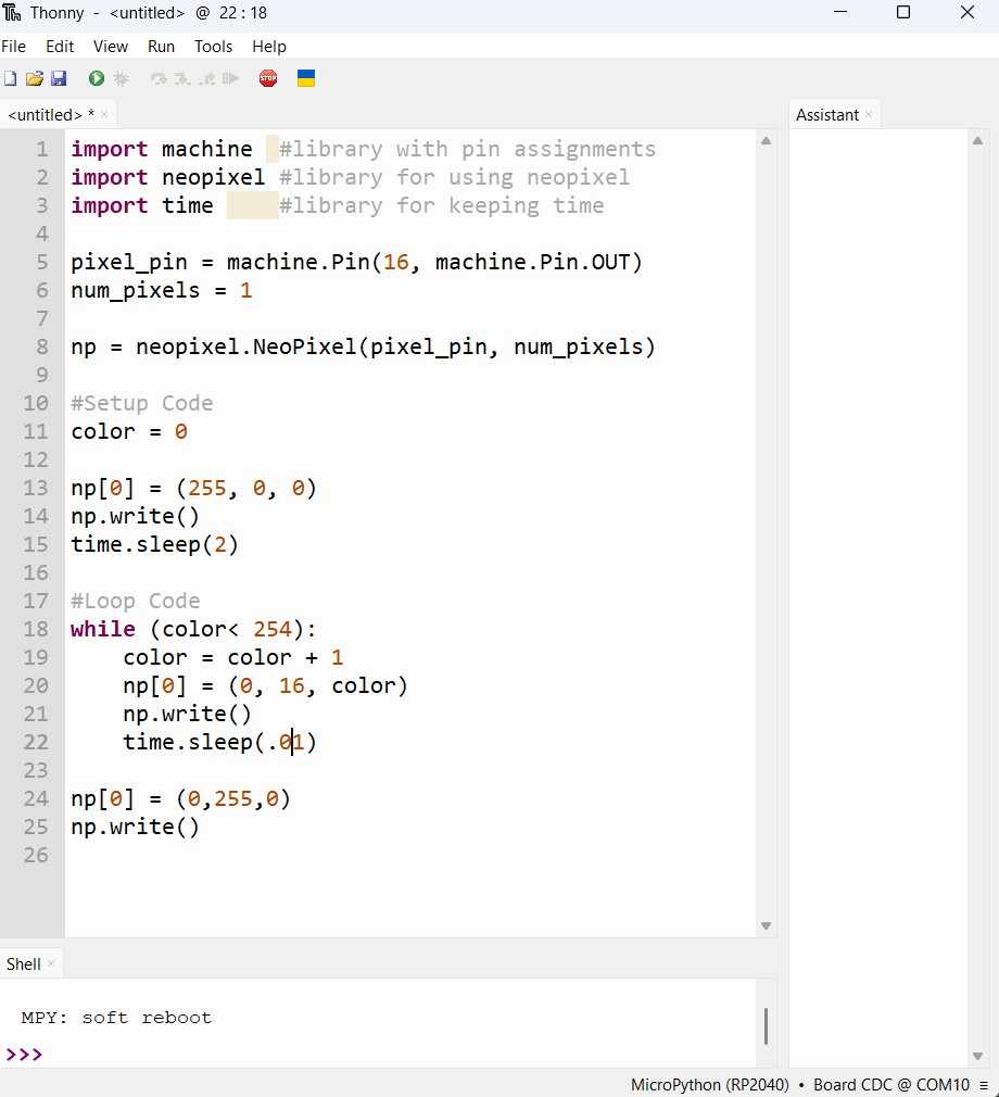 thonny code color LED