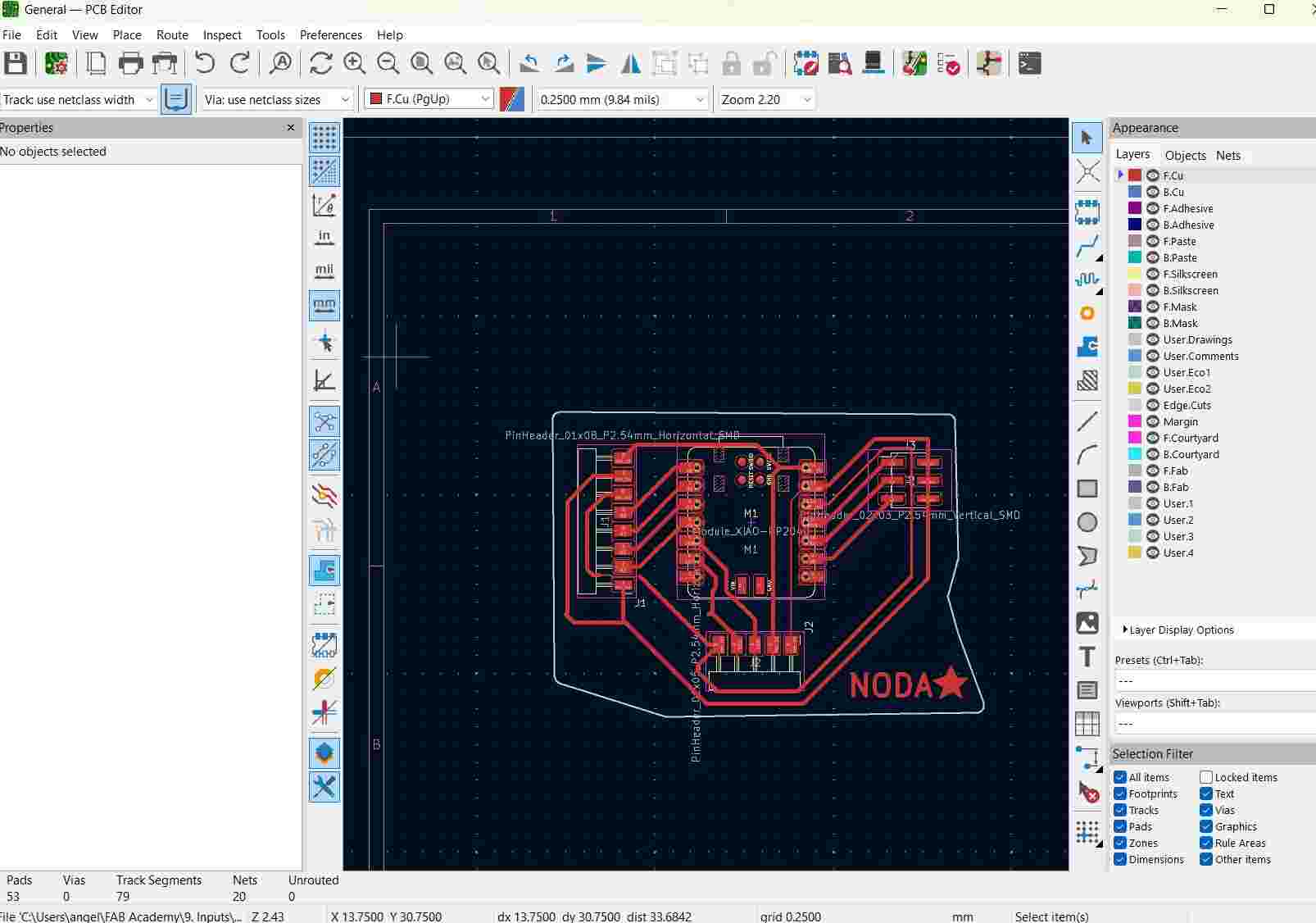 general pcb board kicad