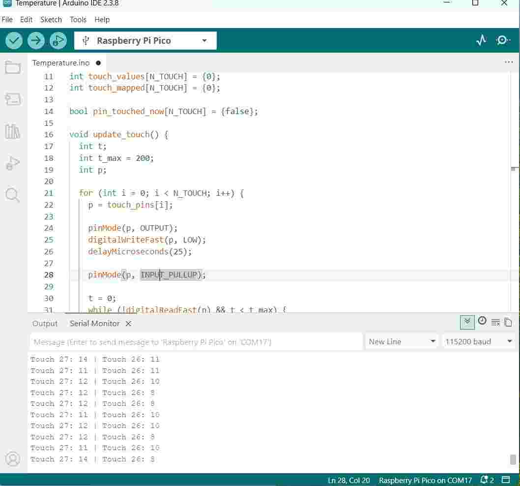 serial monitor touchpad